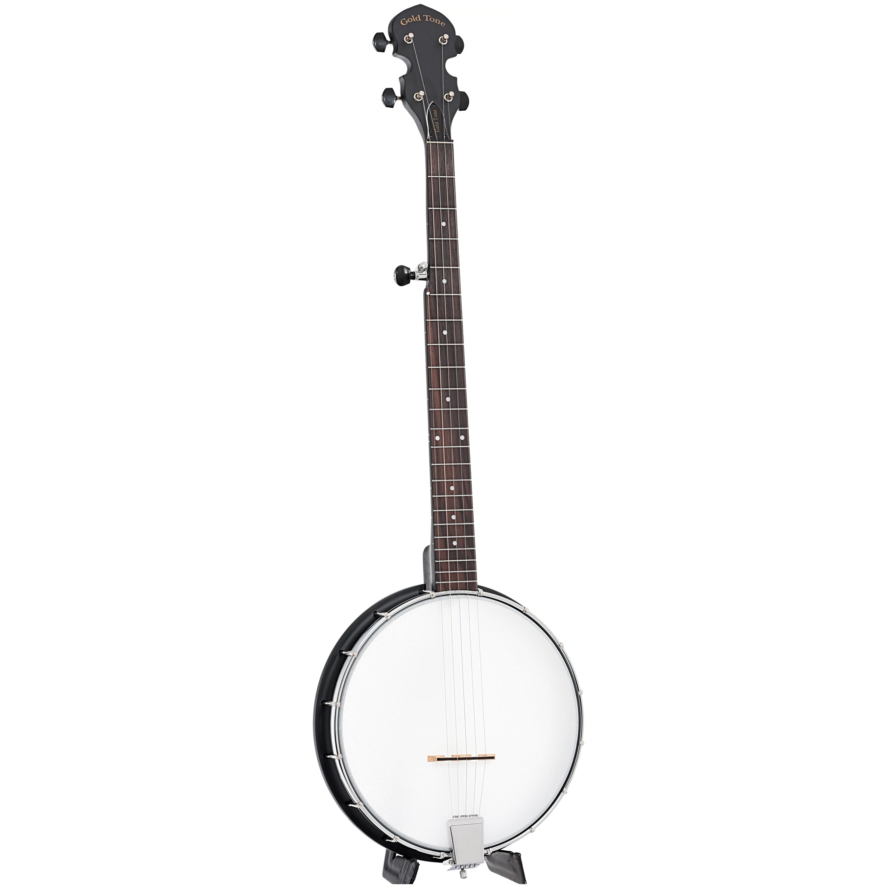 Full front and side of Gold Tone AC-1 Openback Banjo