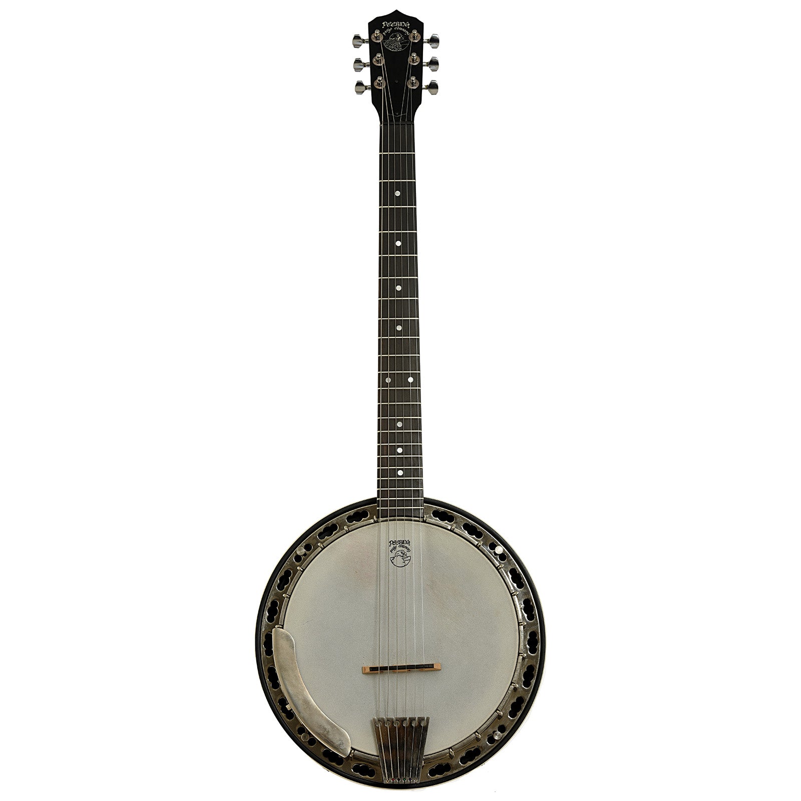 Full front of Deering Deluxe 6 Banjo Guitar