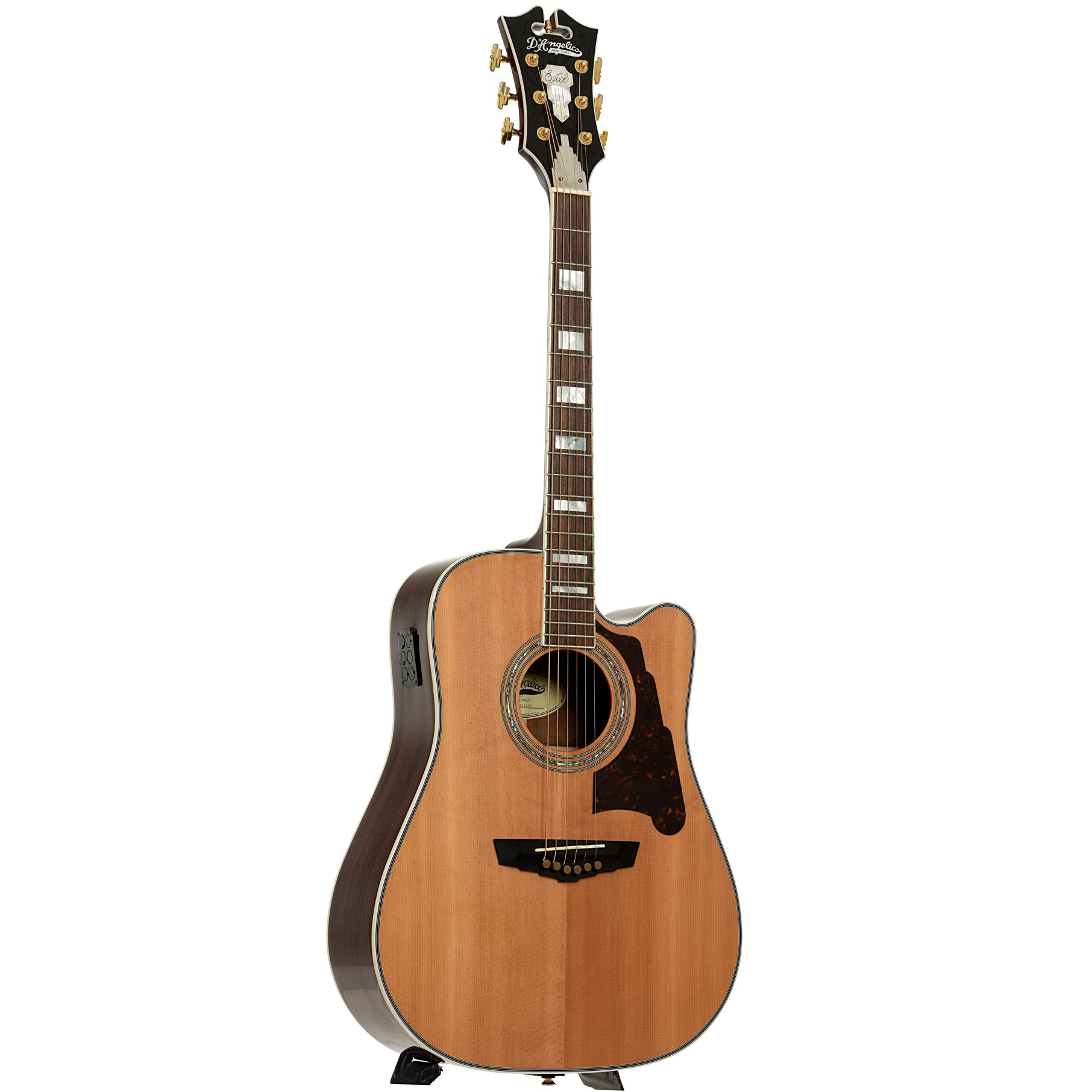 Full front and side of D'Angelico Brooklyn DAASD400 Natural Acoustic Guitar