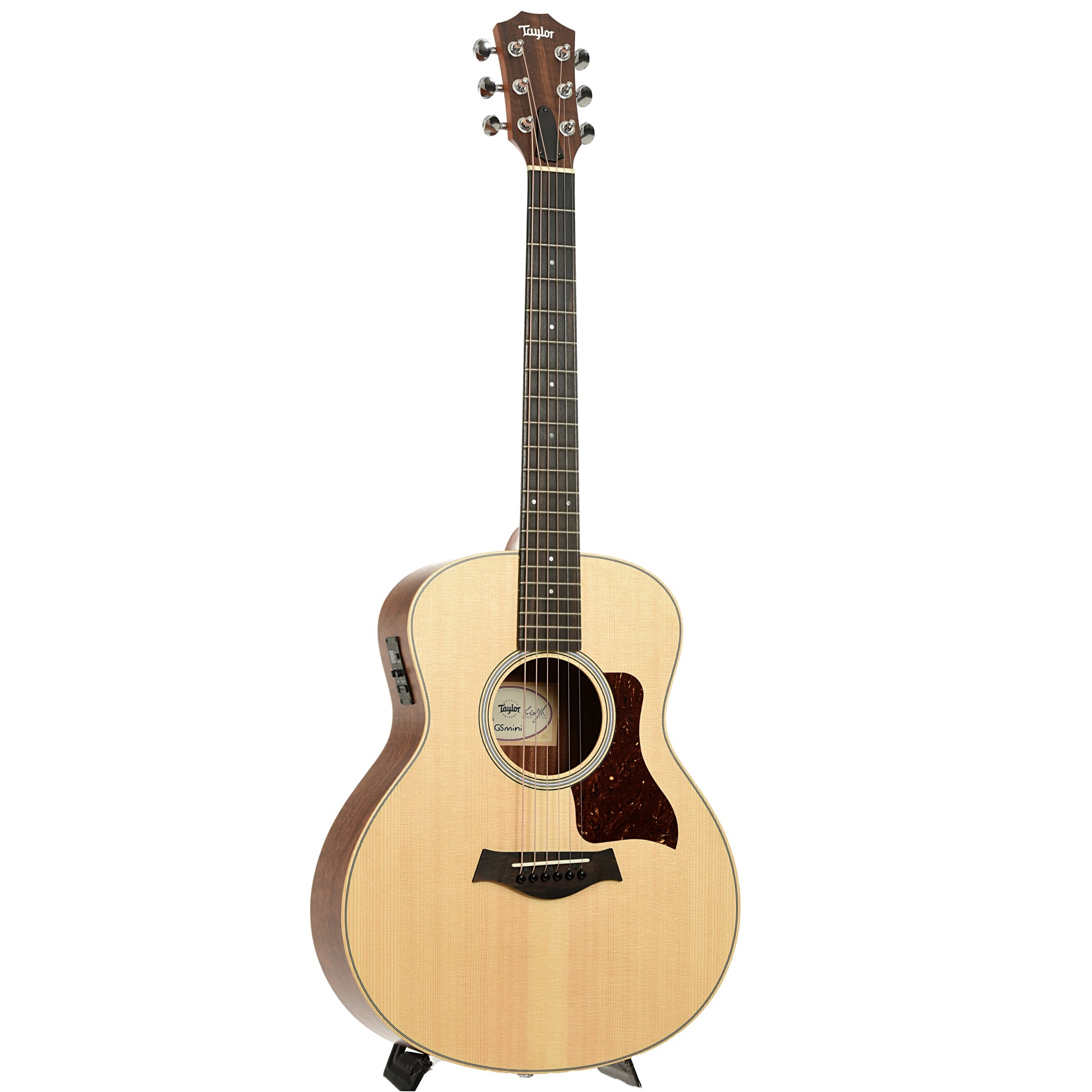 Full front and side of Taylor GS Mini-e QS LTD Acoustic-Electric Guitar