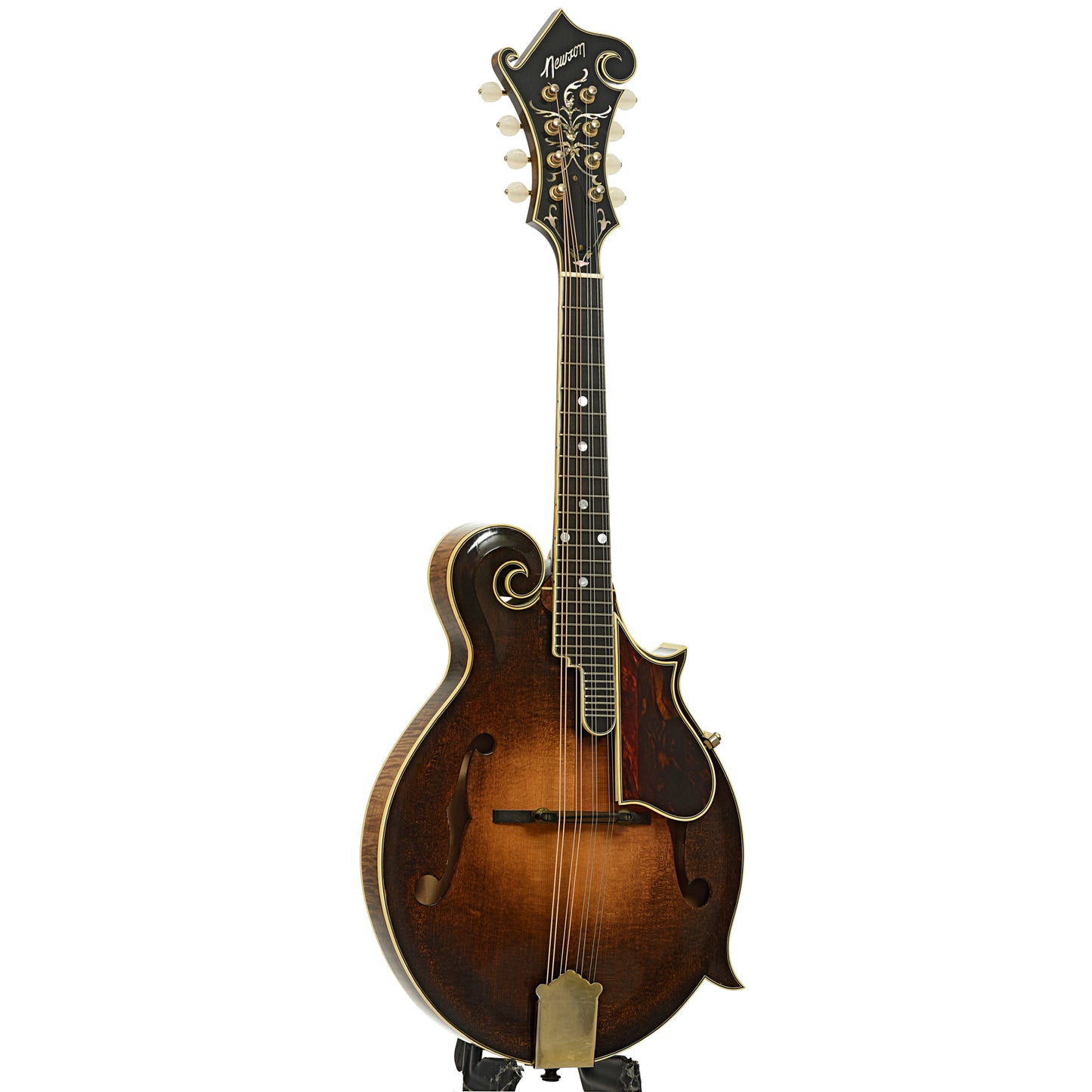 Full front and side of Newson F-5 Fern Mandolin 