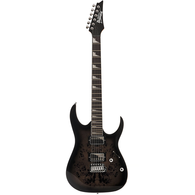 Full front of Ibanez RG Gio Series GRG220PA1 Electric Guitar, Brown Black Burst