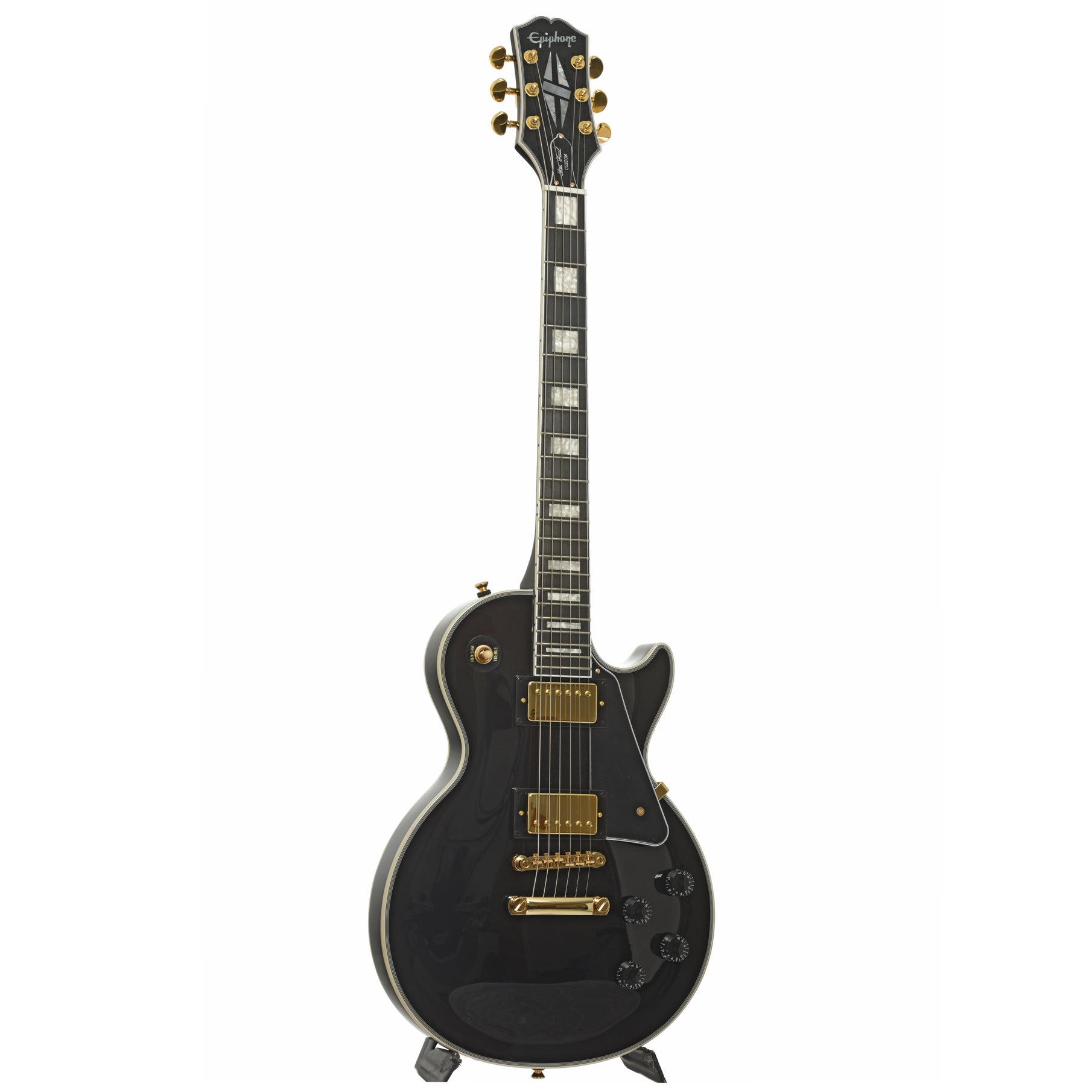 ギター Epiphone Les Paul Custom black Epiphone Les Paul Custom Electric Guitar & Gigbag, Ebony – Elderly
