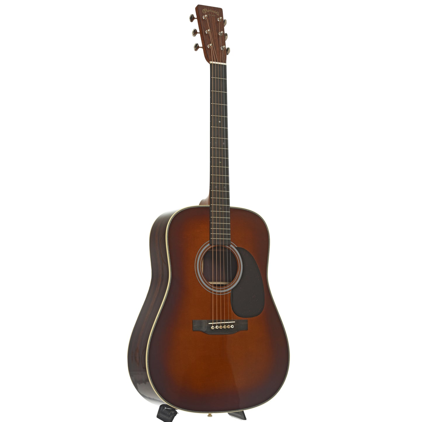 Full front and side of Martin HD-28 Ambertone Guitar
