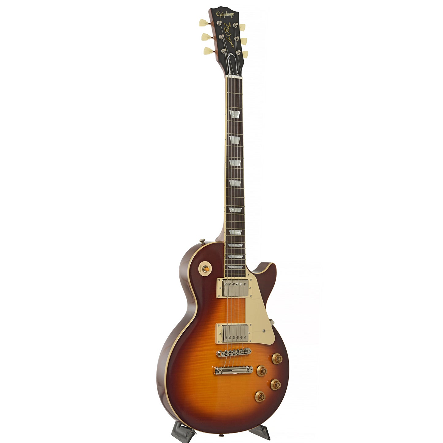 Full front and side of Epiphone IGC 1959 Les Paul Standard Reissue Electric Guitar 