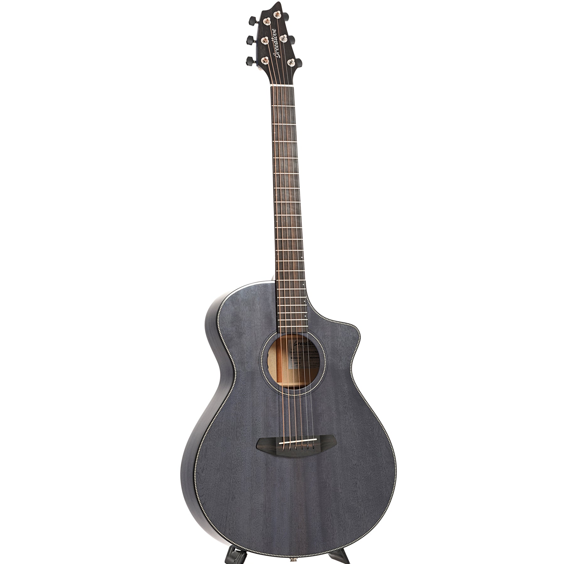 Full front and side of Breedlove Oregon Concert Thinline Stormy Night CE Acoustic-Electric Guitar
