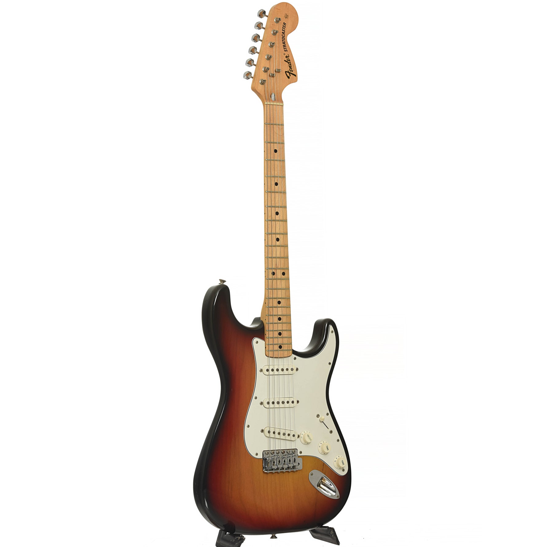 Full front and side of Fender Stratocaster Electric Guitar