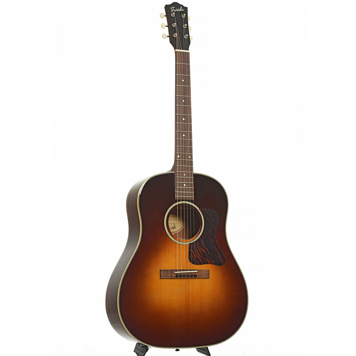 Full front and side of Farida Old Town Series OT-65XW Acoustic Guitar