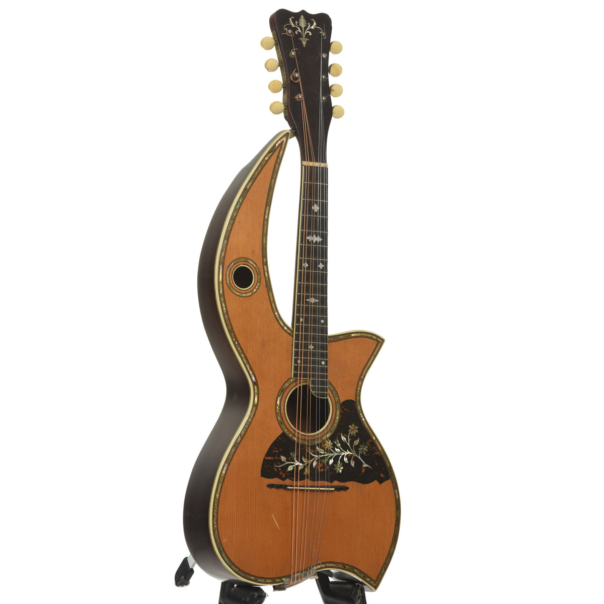 Full front and side of Dyer Symphonic Harp Mandolin Style 25 