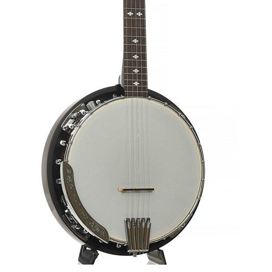 Front of Gold Tone CC-100R+ Cripple Creek Acoustic-Electric Resonator Banjo & Gigbag