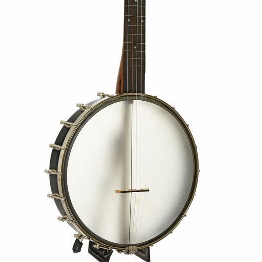 Front and side of Enoch Tradesman Flush Fret Openback Banjo 