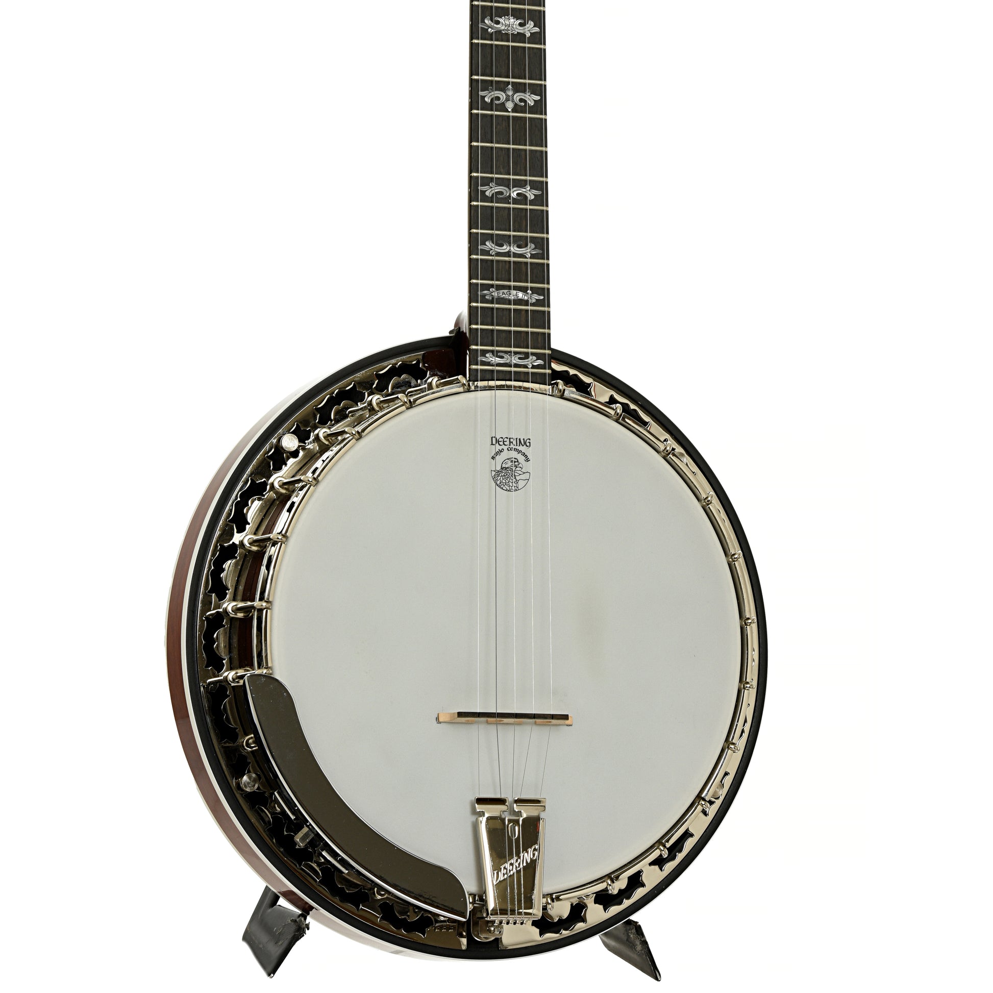 Front and side of Deering Eagle II Resonator Banjo 