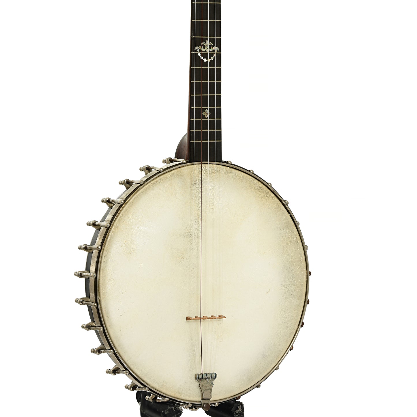 Front and side of J.E. Quinlan Open Back Banjo 