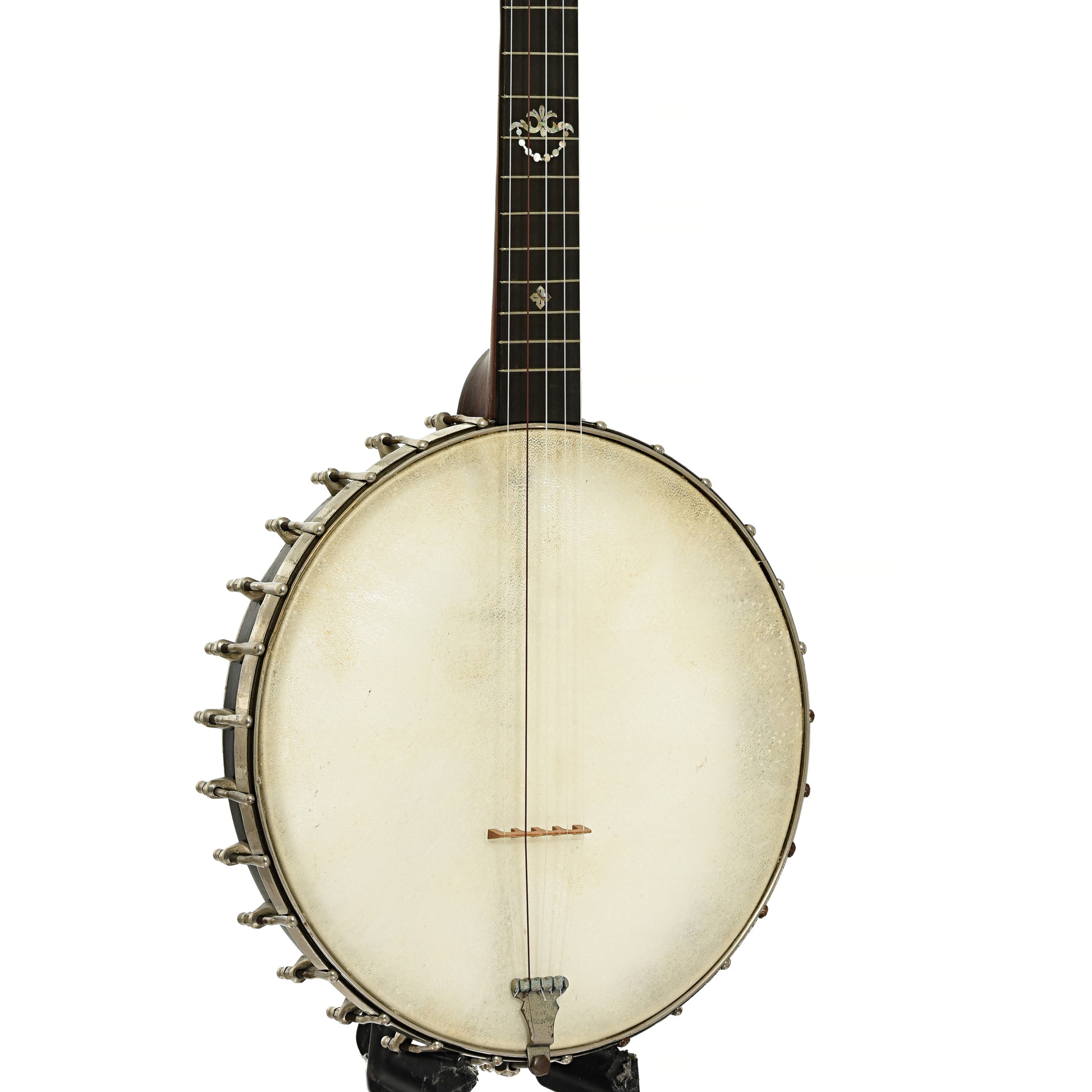 Front and side of J.E. Quinlan Open Back Banjo 