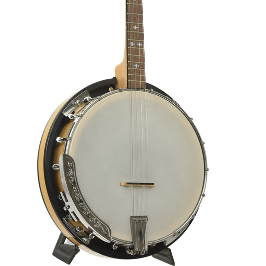 Front and side of Gold Tone CC-IT Cripple Creek Irish Tenor Banjo