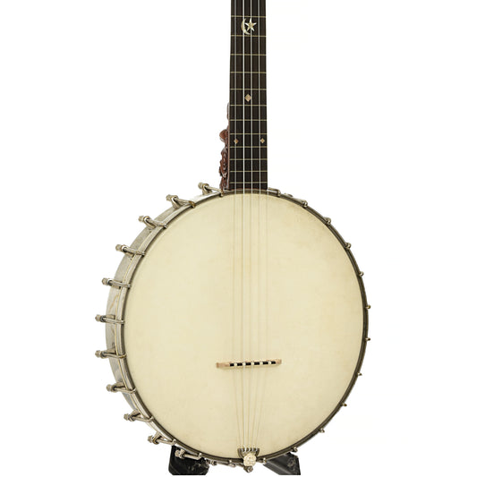 Front and side of S.S. Stewart Gnome Open Back Banjo 