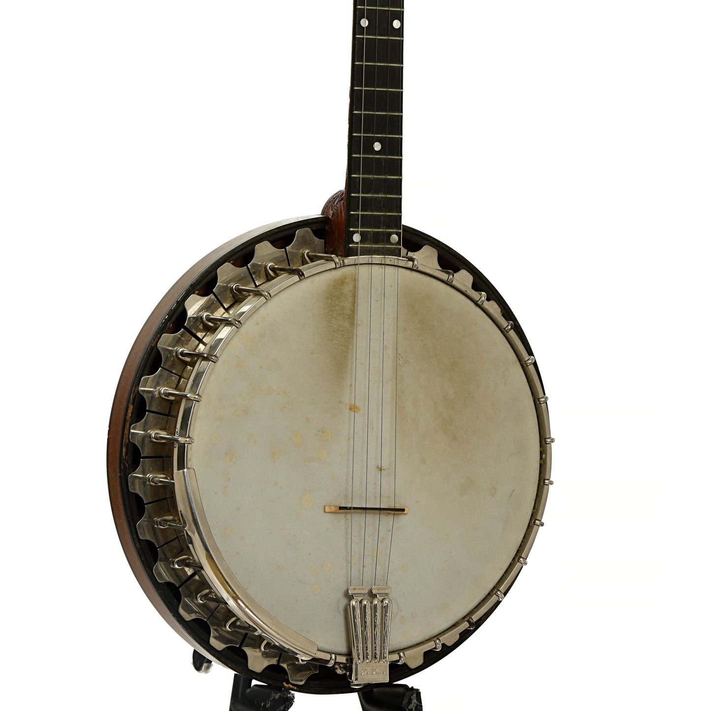 Front and side of Vega Vegaphone Professional Plectrum Banjo