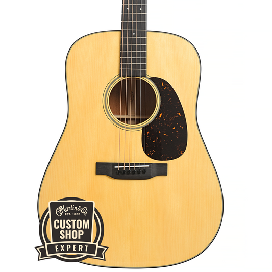 Front of Martin Custom 18-Style Dreadnought Guitar, Thinner Adirondack Top