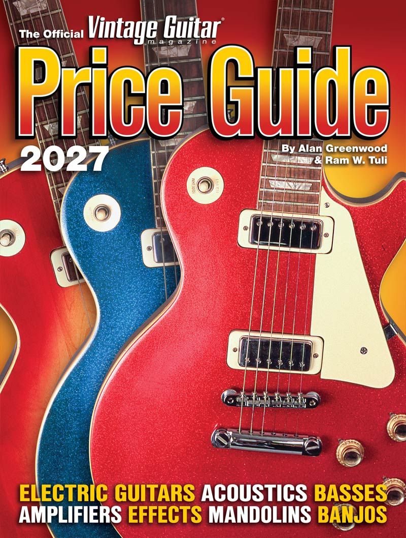 Front Cover of The Official Vintage Guitar Price Guide 2027 w/ Digital Access Code