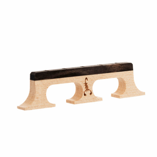 Front and side of Scorpion Old-Time Banjo Bridge, 5/8" Tall