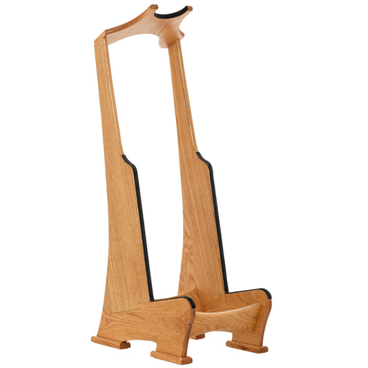 Front and side of Lee Murdock Studio Thinline Guitar Stand, White Oak