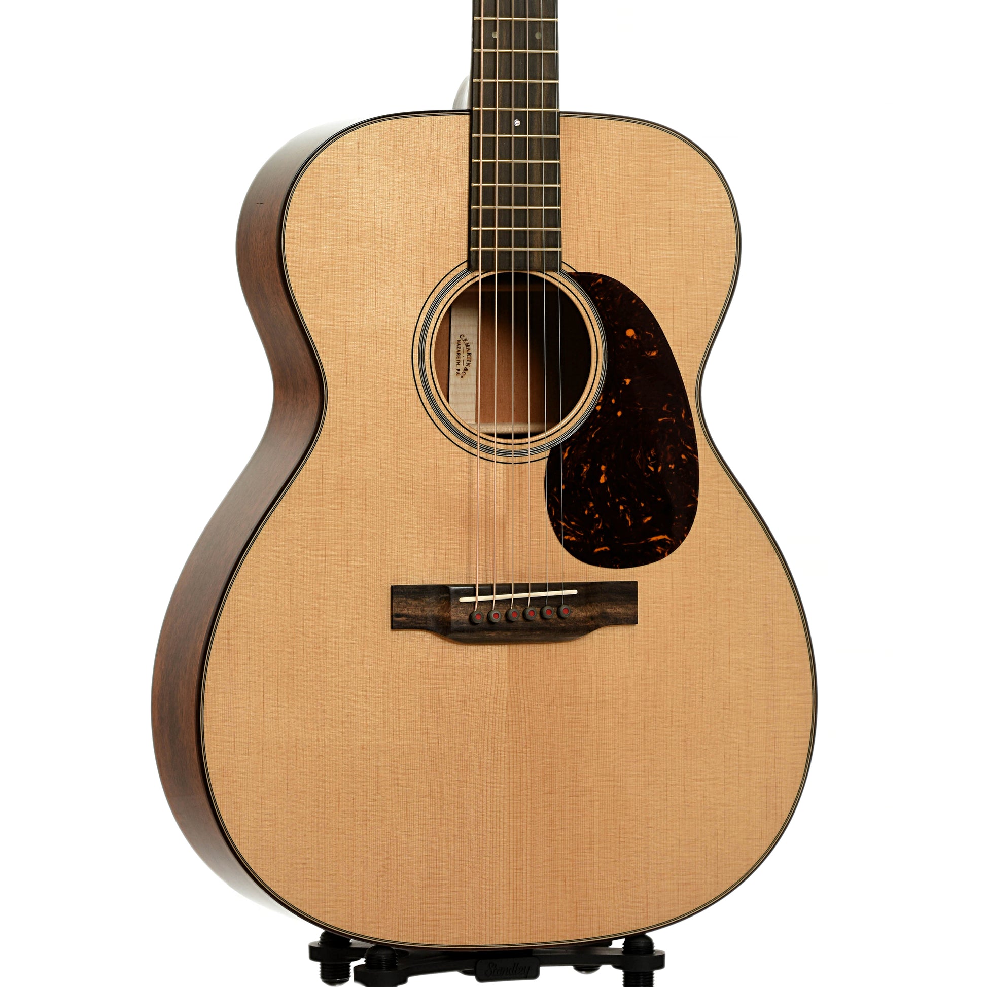 Front and side of Martin 000-18 Modern Deluxe Acoustic Guitar 