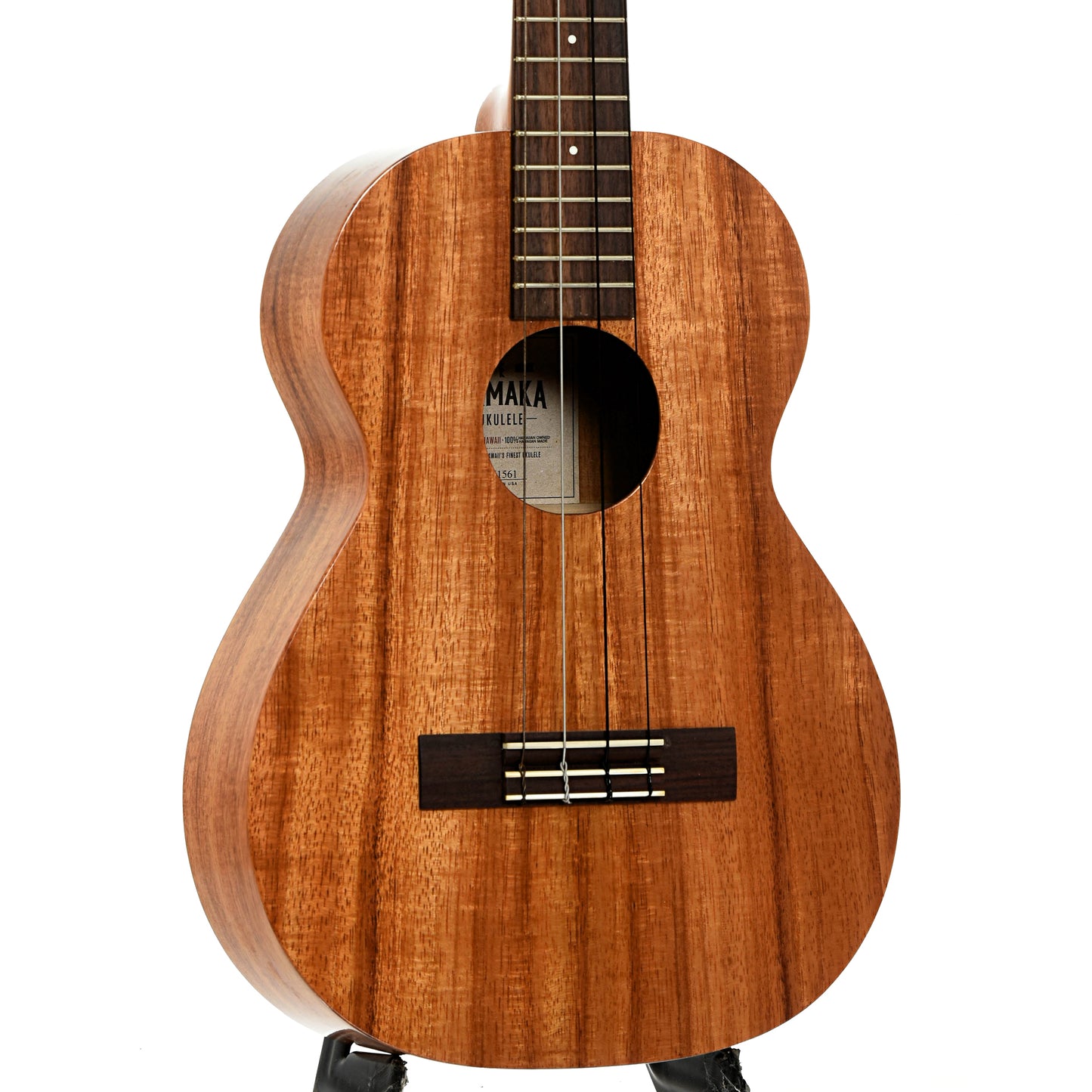 Front and side of Kamaka HF-4 100th Anniversary Baritone Ukulele