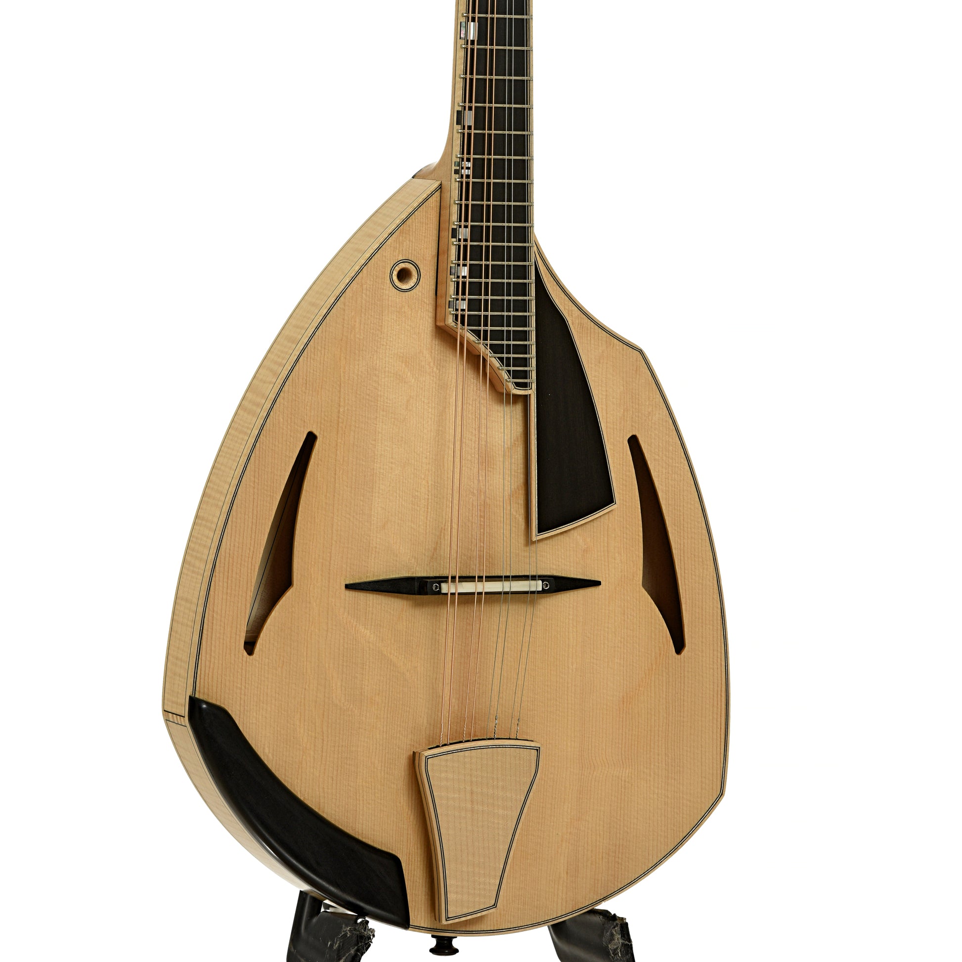 Front and side of Martino Quintavalla F-Jazz Mandolin