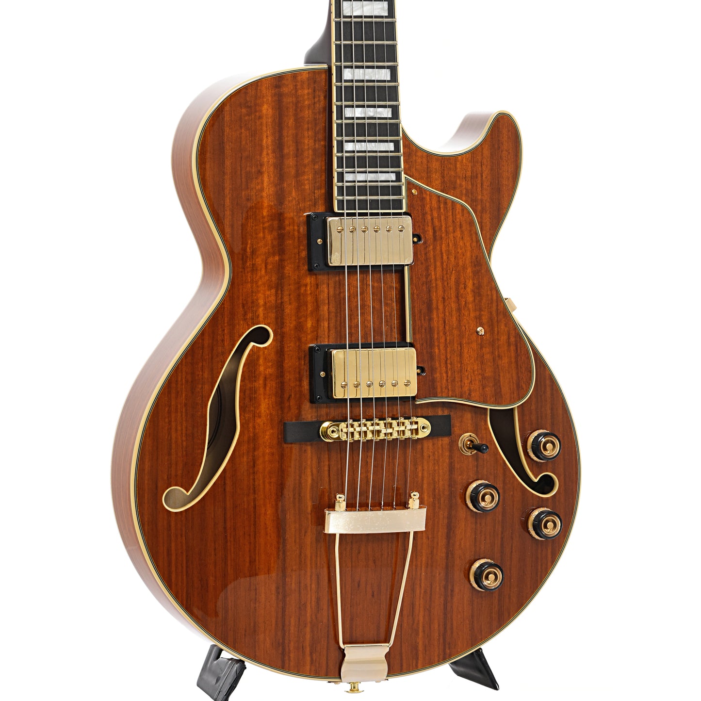 Front and side of Ibanez Artcore Expressionist AG95K Hollowbody Guitar, Natural