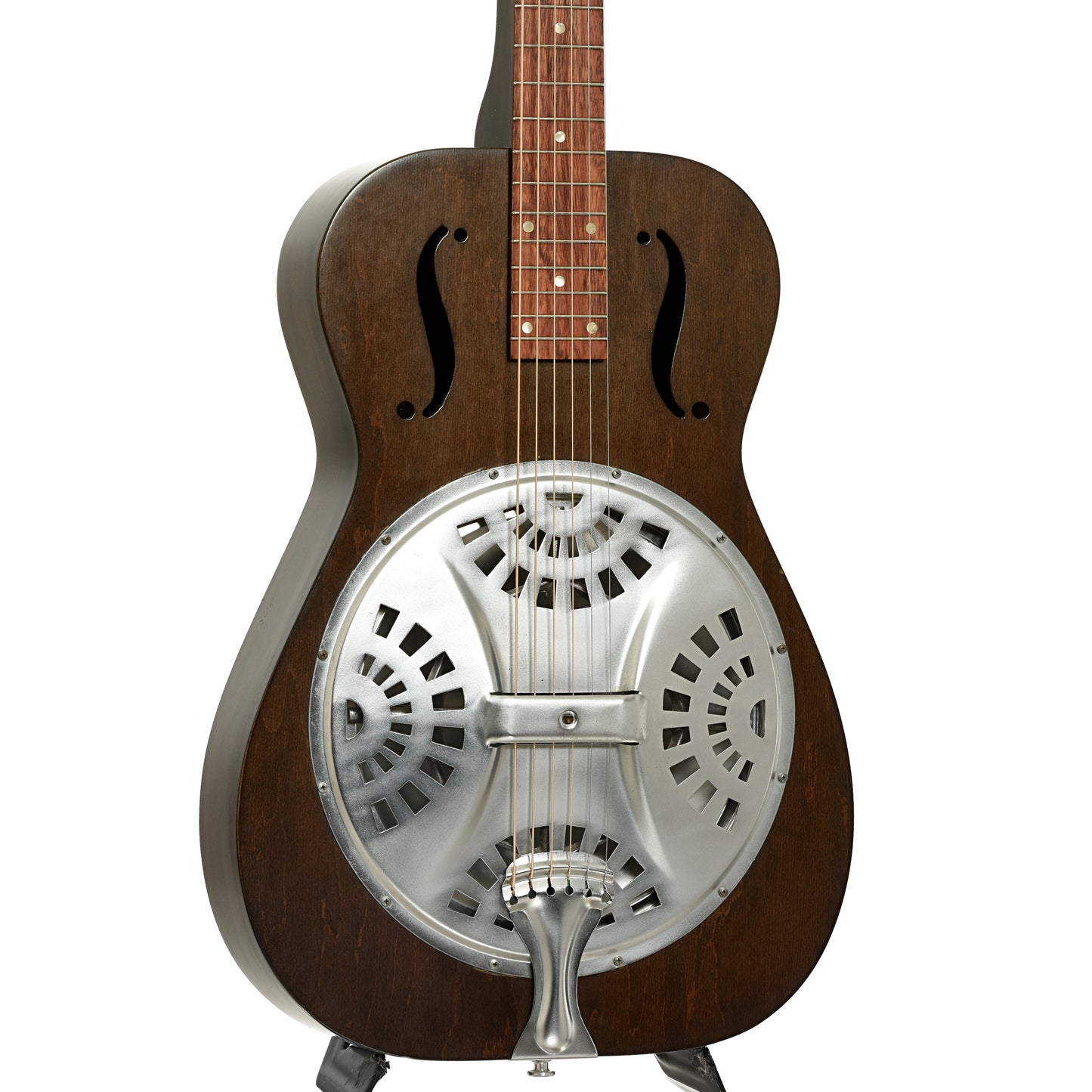 Front and side of Dobro F-60 DS Squareneck Resonator Guitar 