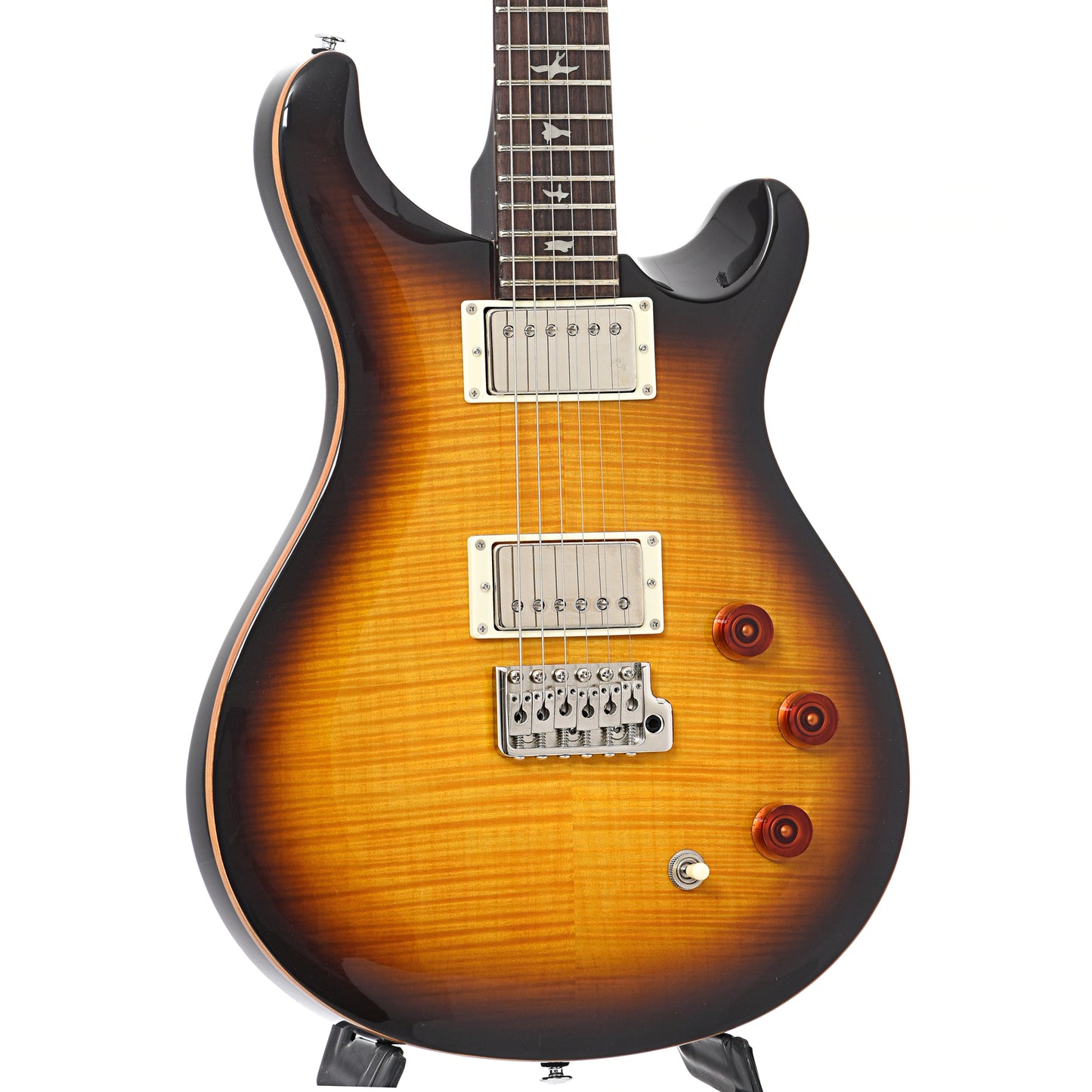 Front and side of PRS SE DGT, McCarty Tobacco Sunburst