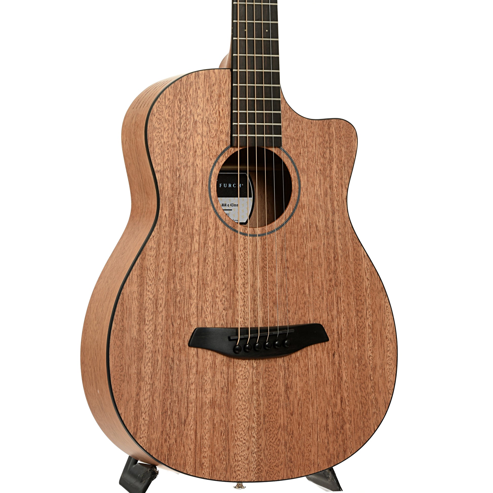 Front and side of Furch MMa Travel Acoustic Guitar 