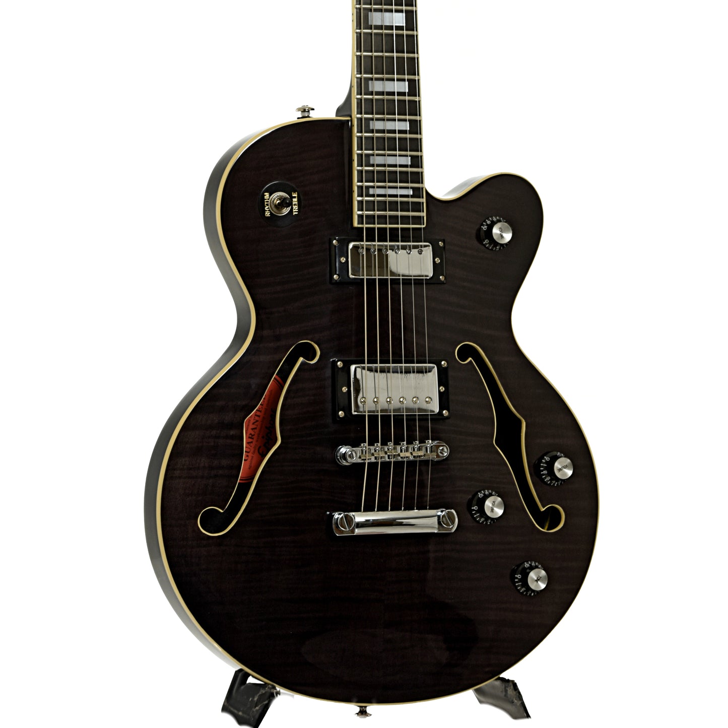 Front and side of Epiphone Alleykat Hollowbody Electric Guitar