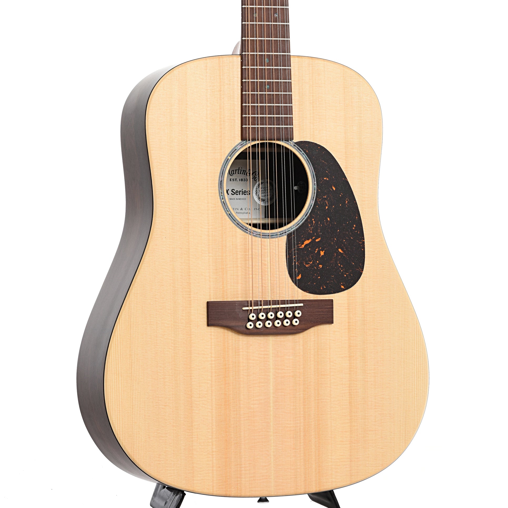 Front and side of Martin D-X2E Brazilian Rosewood 12-String Acoustic 