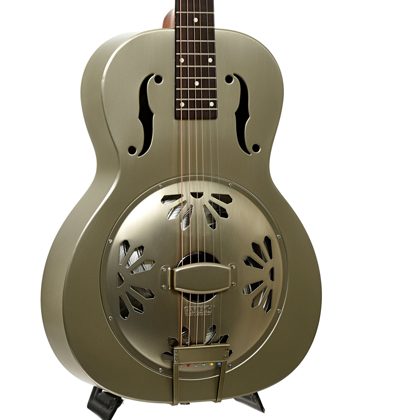 Front and side of Gretsch G9201 Honey Dipper Round-Neck Resonator Acoustic Guitar