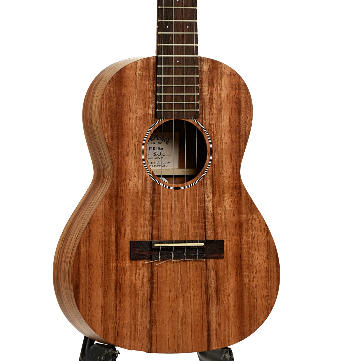 Front and side of Martin T-1K Tenor Ukulele 