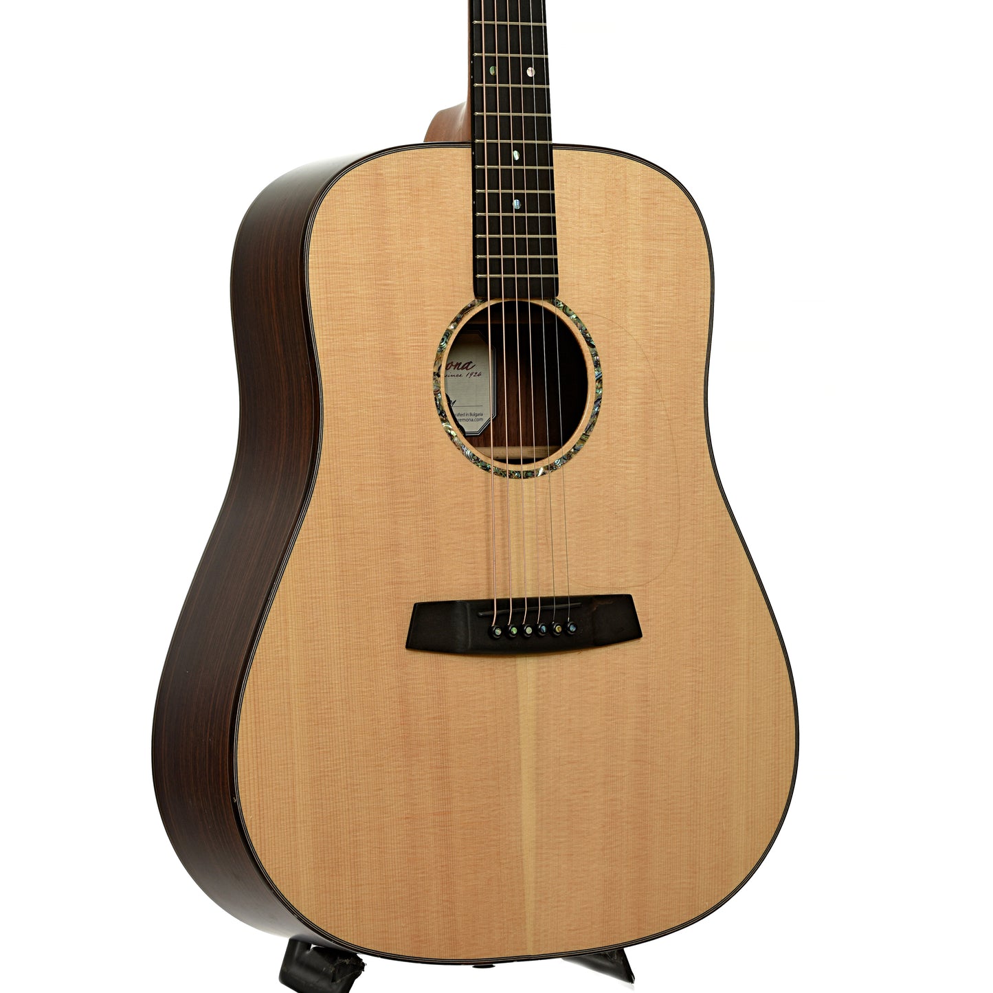 Front and side of Kremona R-30e Dreadnought Acoustic-Electric Guitar