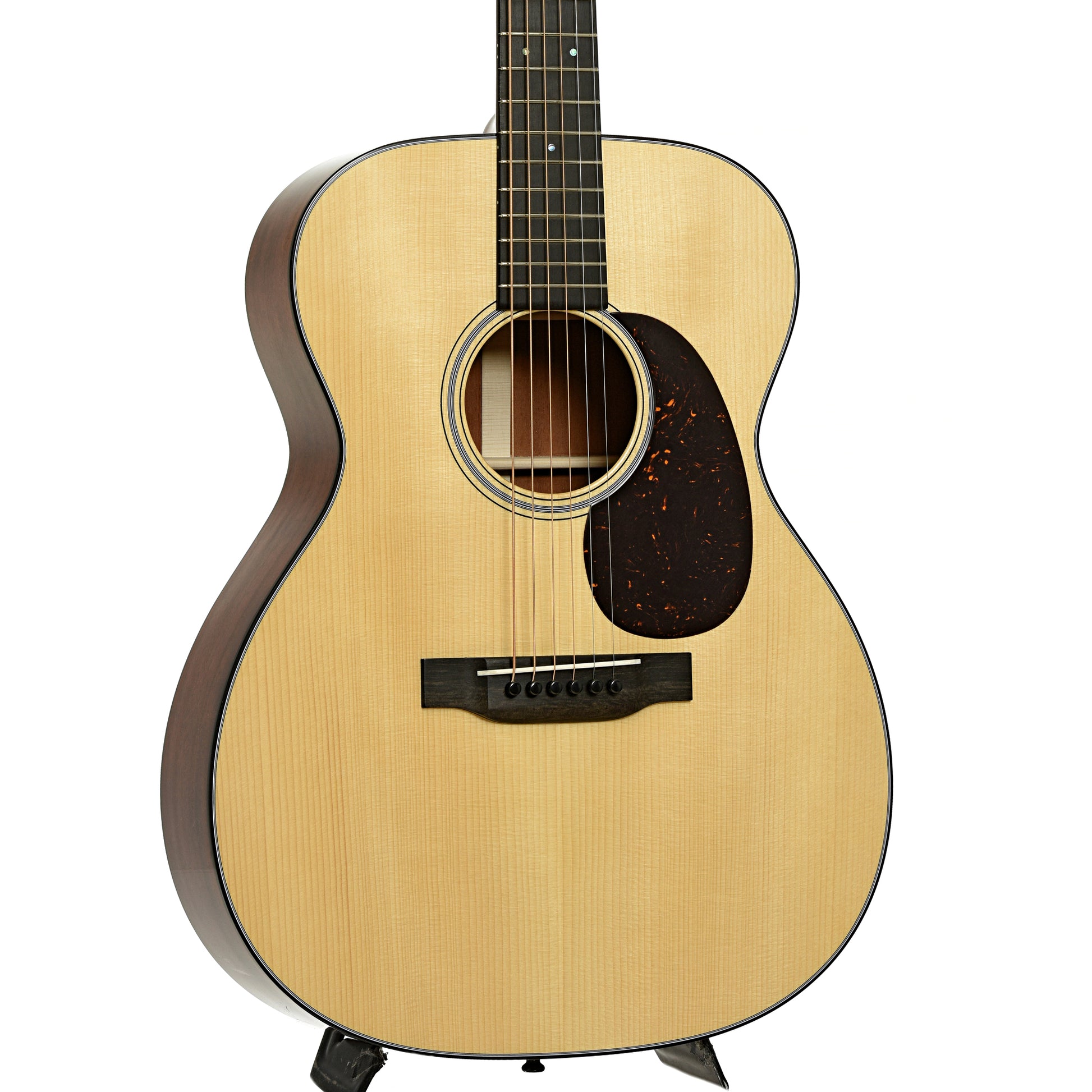 Front and side of Martin Custom Shop 000-18 Authentic, Sinker Mahogany, Acoustic Guitar 