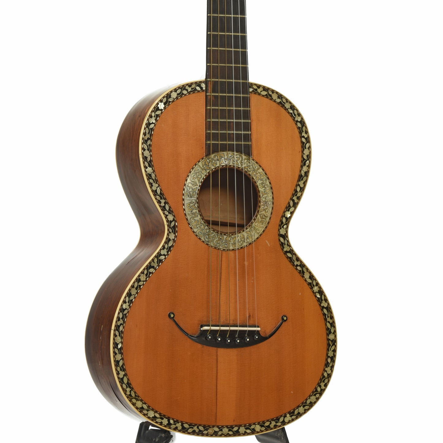 Front and side of French LaCote-Style Romantic Guitar