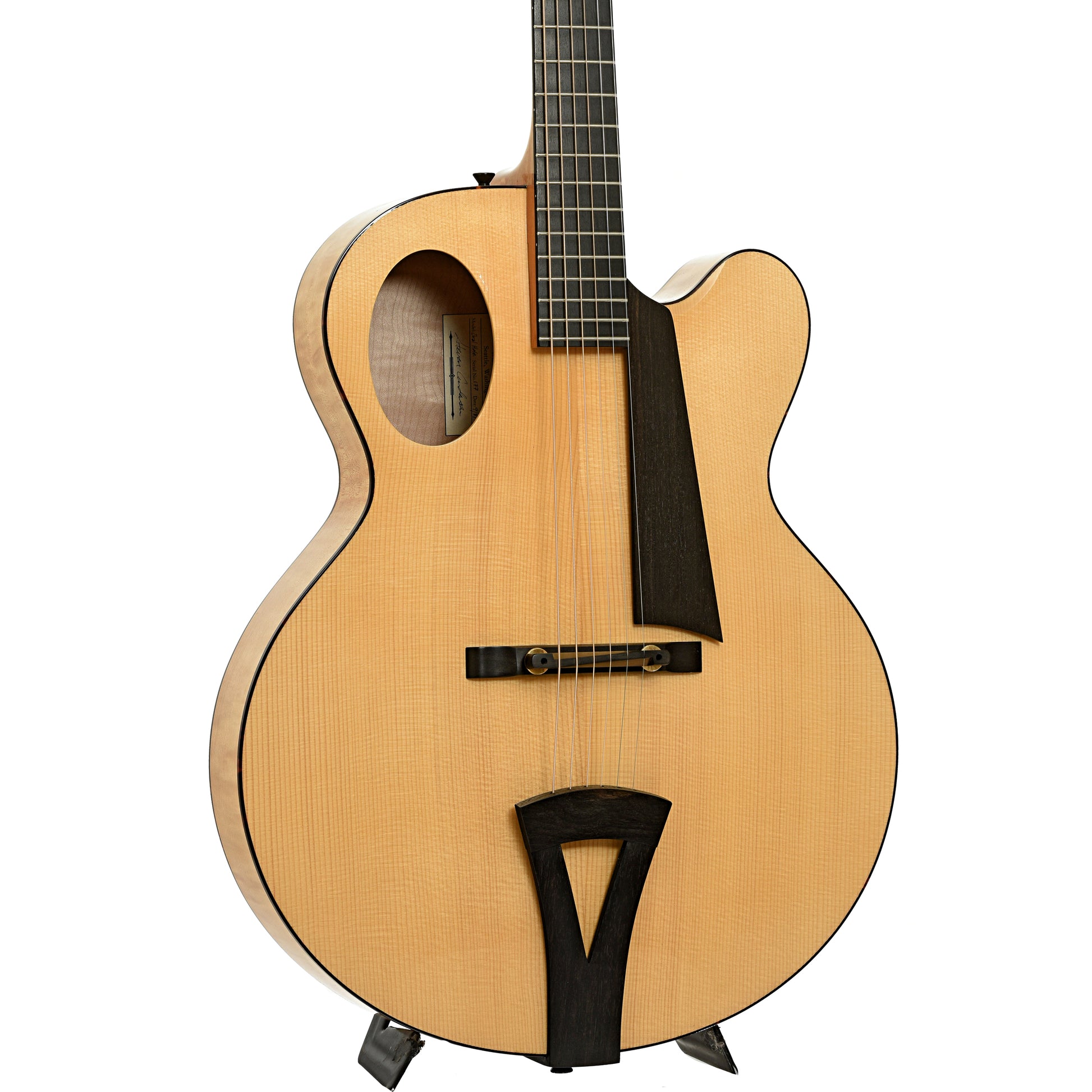 Front and side of Andersen 17 in. Oval Hole Archtop Acoustic Guitar 