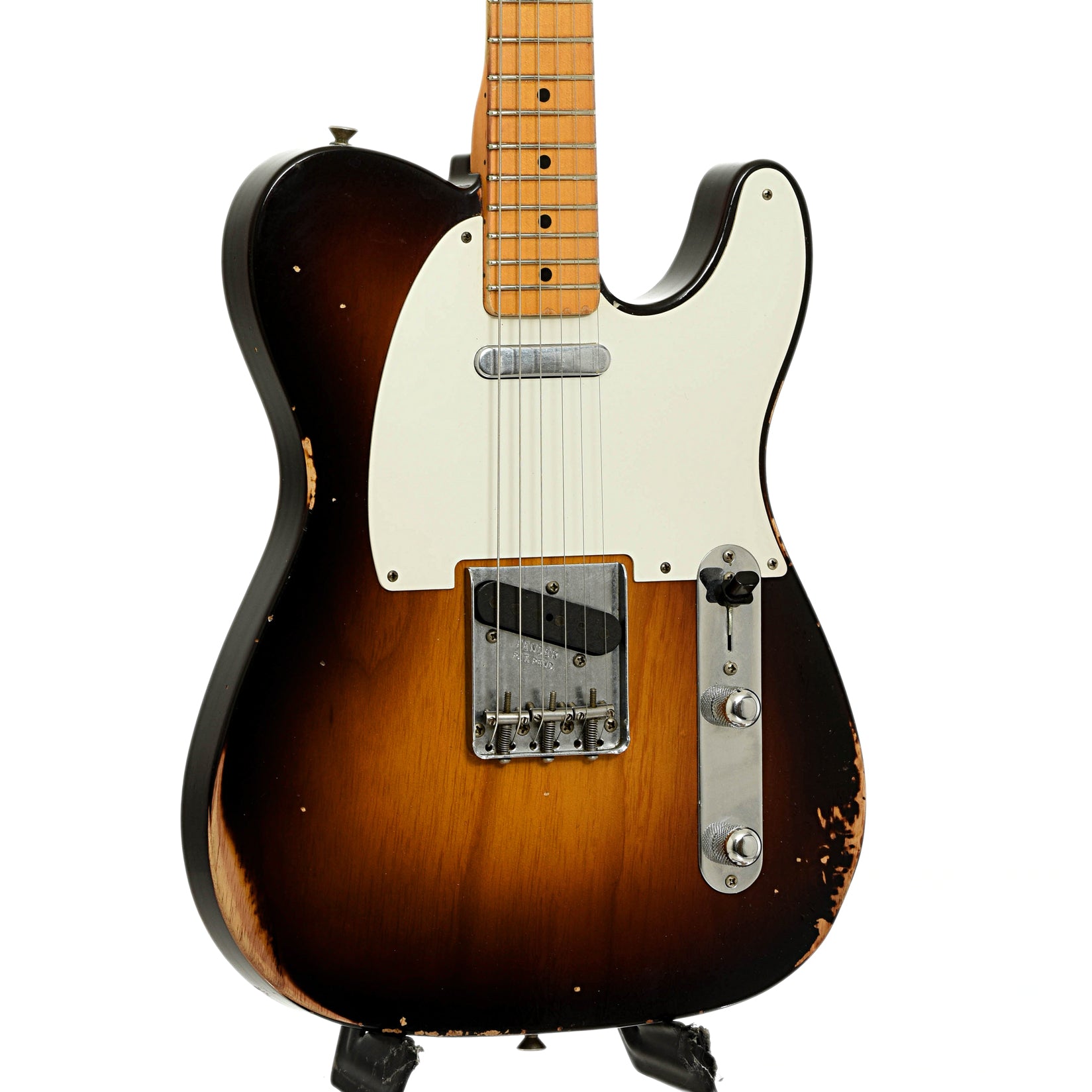 Front and side of Fender Custom Shop '54 Reissue Telecaster Relic Electric Guitar