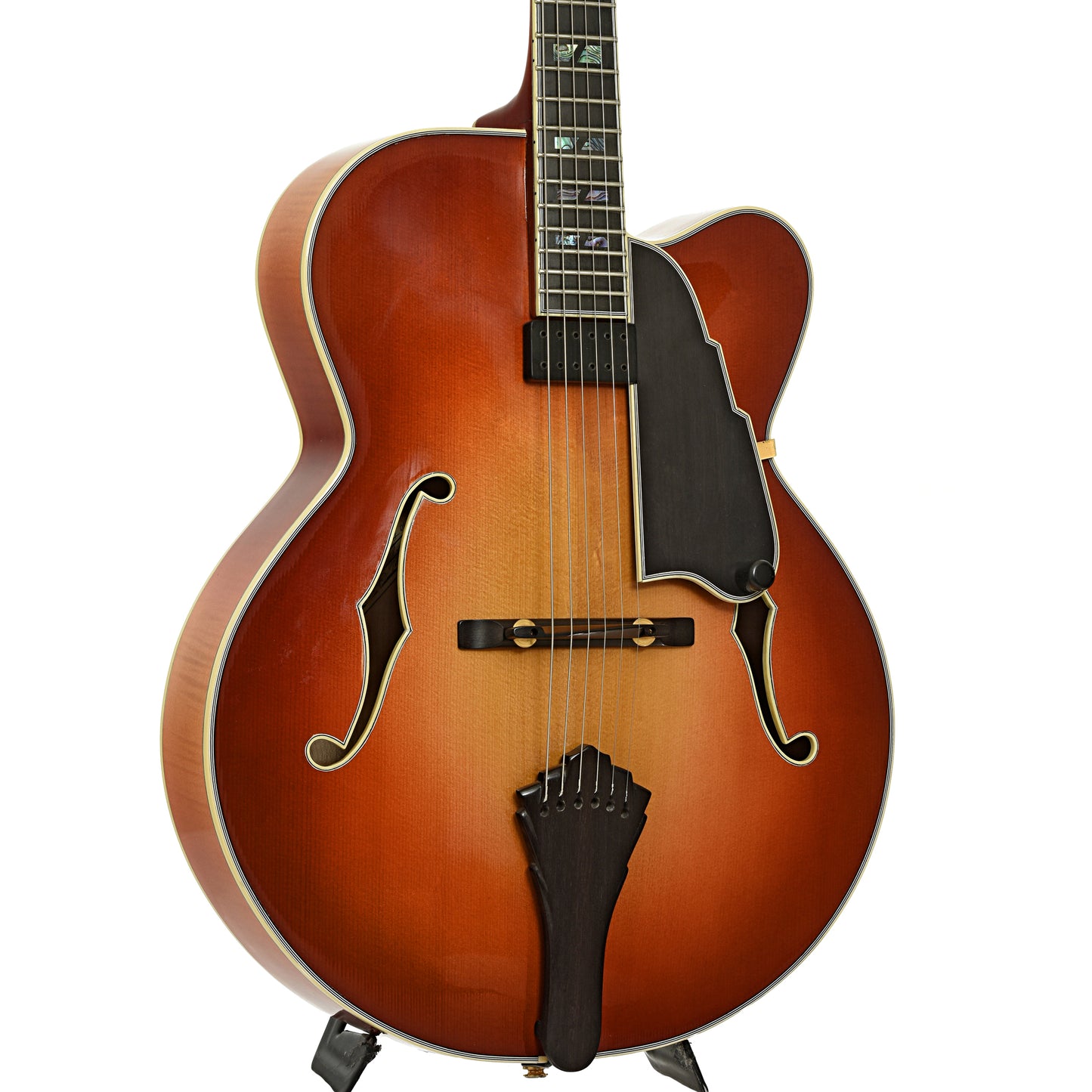 Front  and side of Gagnon 17 in. Metro Prototype Archtop Hollowbody Electric Guitar 