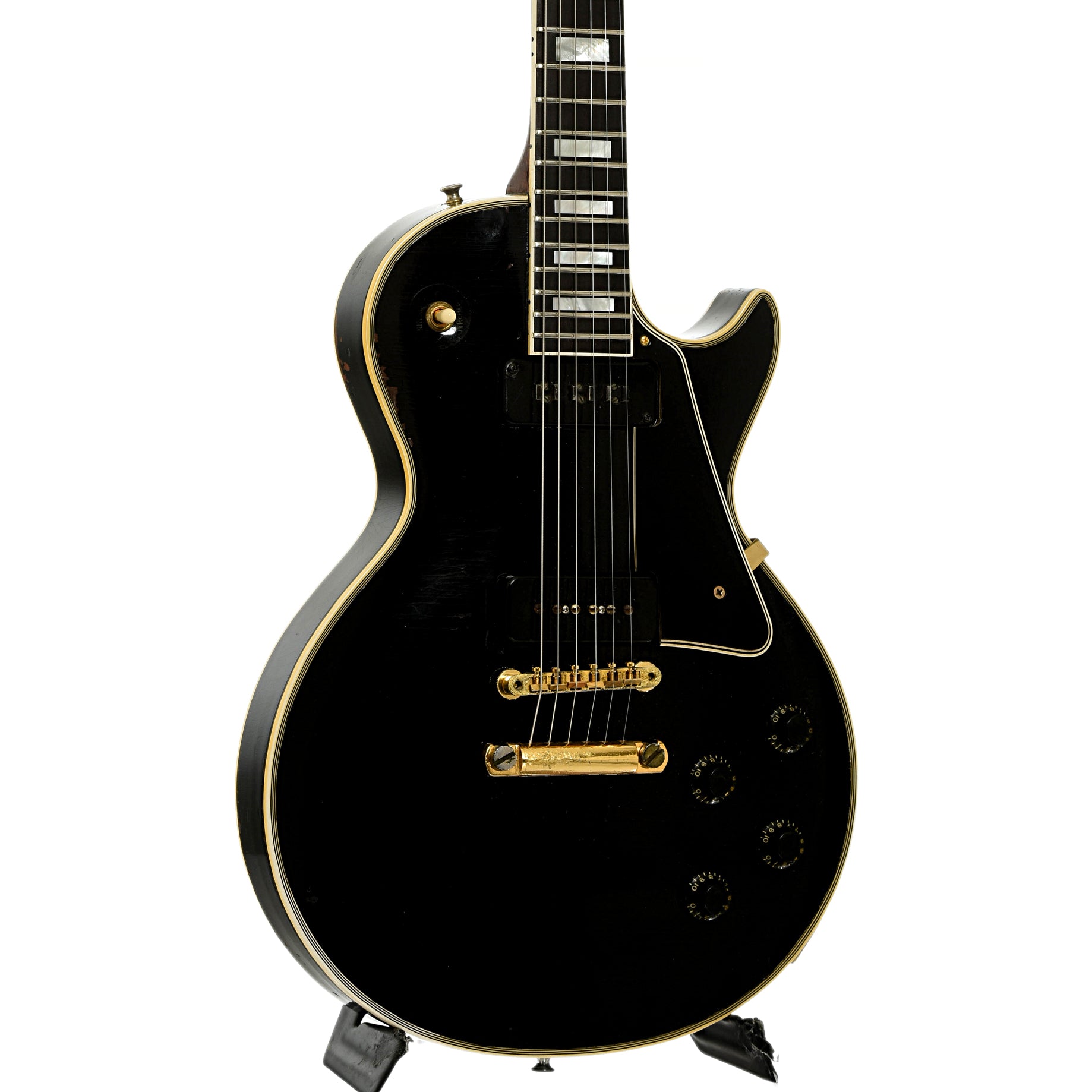 Front and side of Gibson Les Paul Custom Electric Guitar 