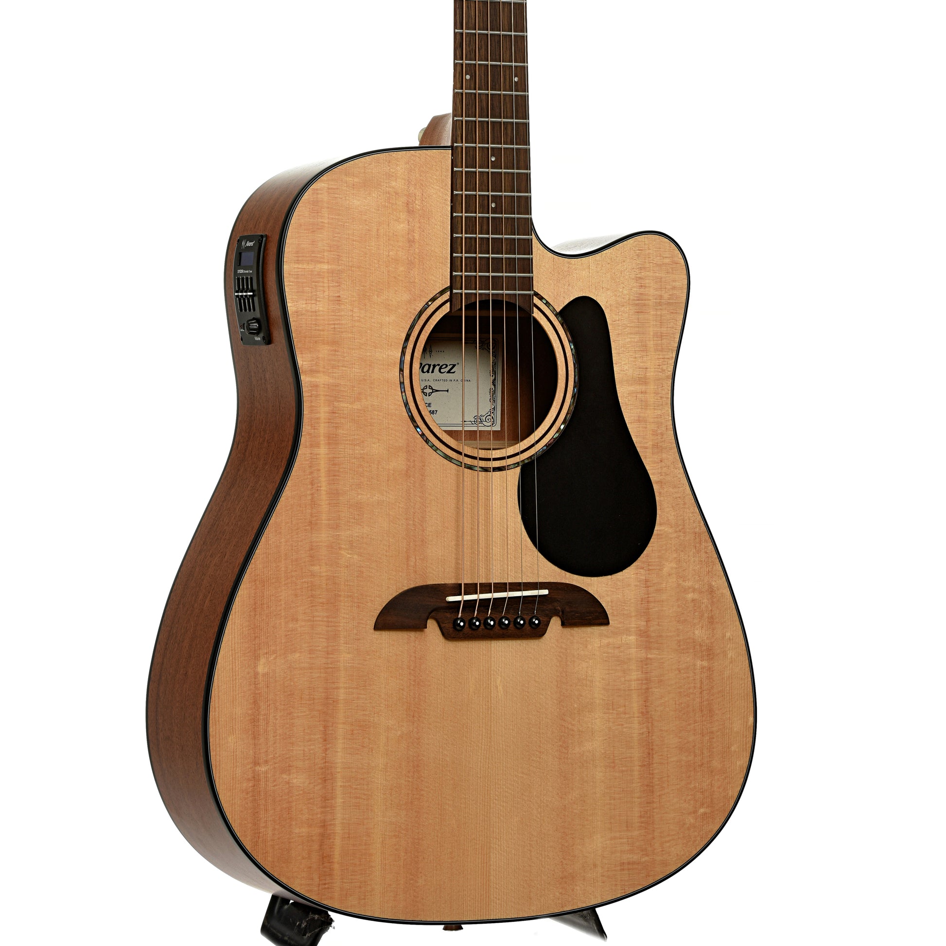 Front and side of Alvarez Artist Series AD30CE Dreadnought Acoustic-Electric Guitar 