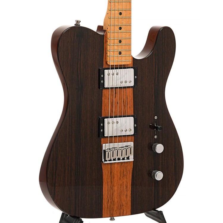 front and side of Fender Select Malaysian Blackwood Telecaster 