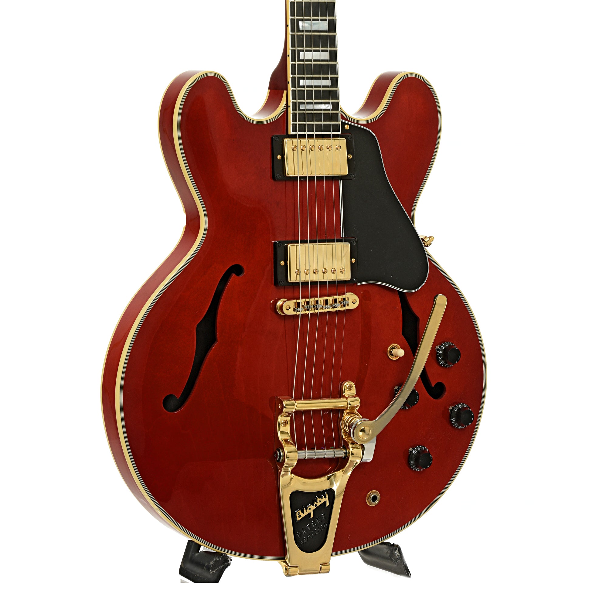 Front and side of Gibson ES-355 w/ Bigsby Hollowbody Electric Guitar