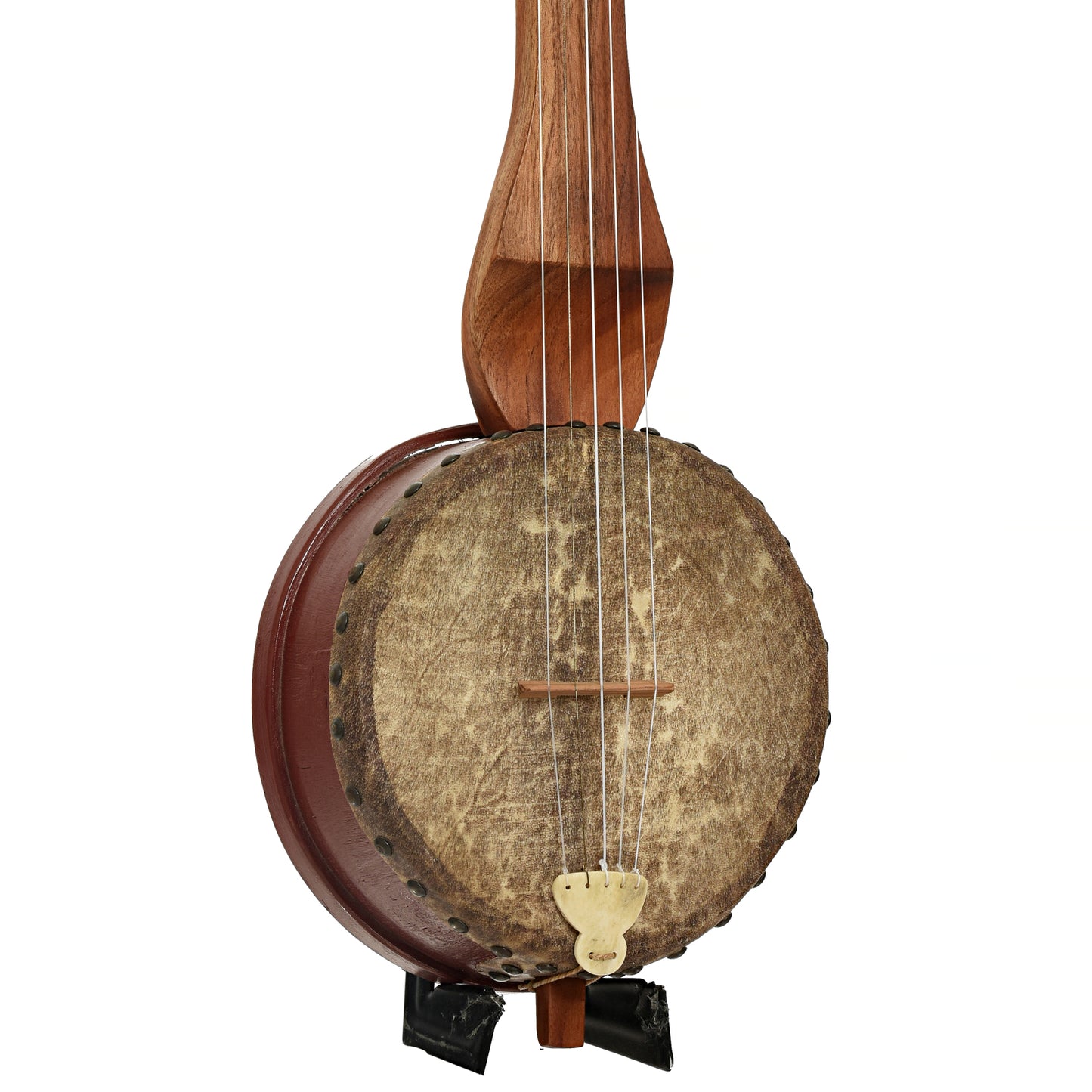 Front and side of Menzies Fretless Tackhead Banjo #596