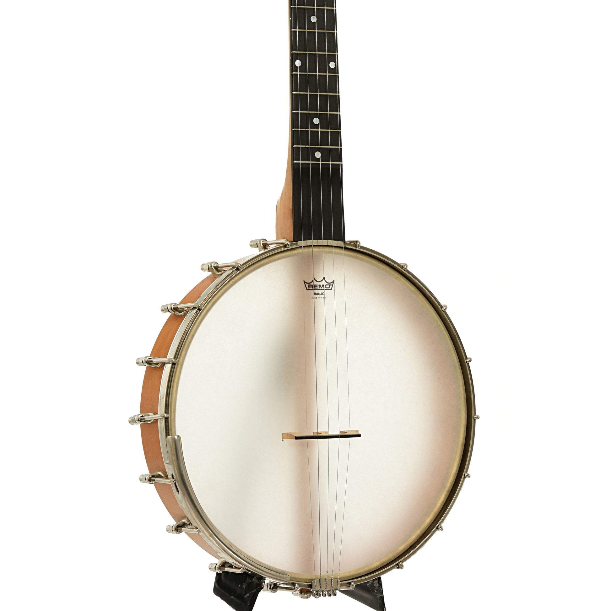 Front and side of Mike Ramsey Custom Maple Special Open Back Banjo