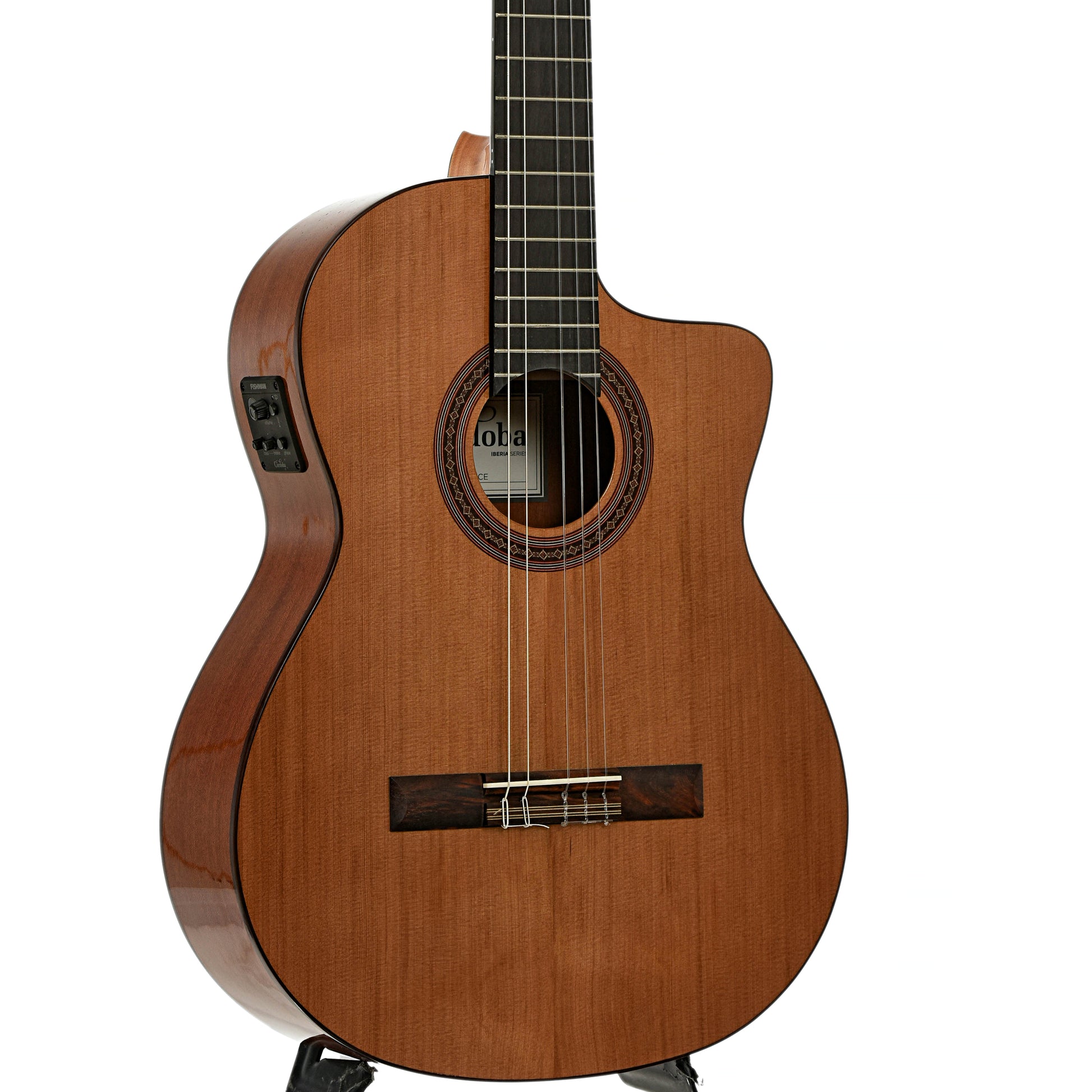 Front and side of Cordoba C5-CE Classical Guitar