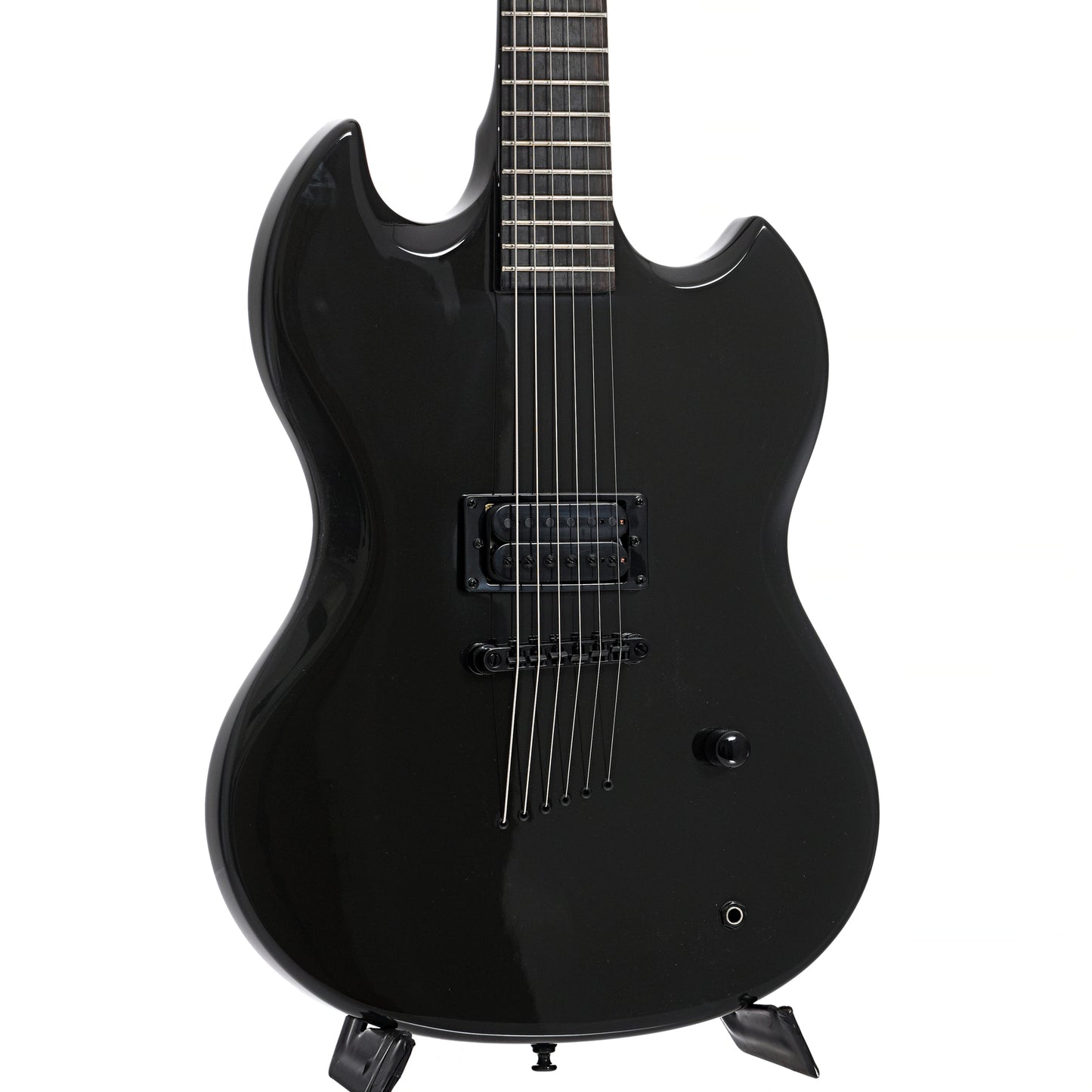 Front and side of Guild Polara Night Edition Electric Guitar, Tungsten